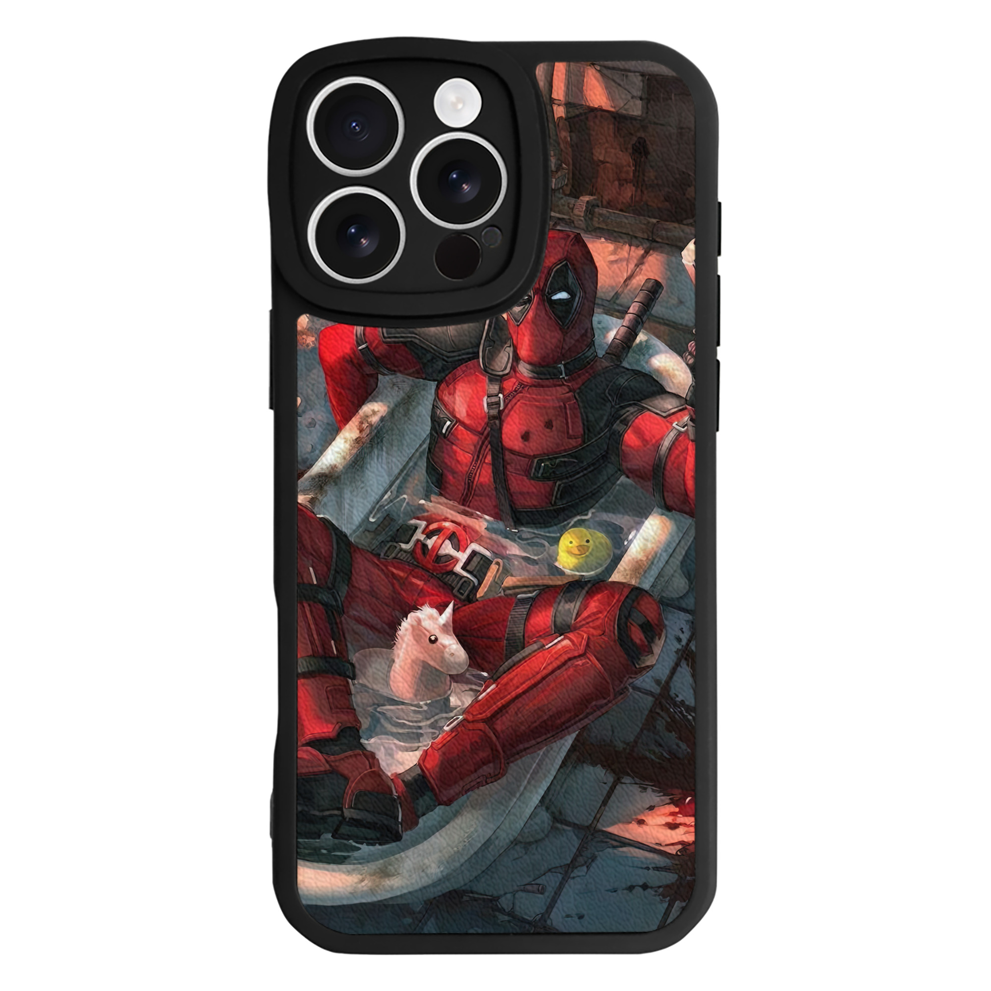（画像用） Deadpool デッドプール 【iPhone 16シリーズ対応】シリコンスマホケース（レザー調） 材質：シリコン
